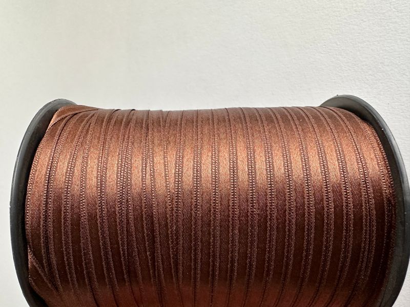 Атласна стрічка коричнева 6мм Onel-12-06 фото