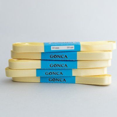 Атласна стрічка жовта 10мм Gonca-82-10 фото