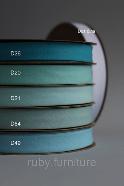 Коса бейка бавовняна бірюзова D49 20мм Biyelli Cotton Series 20mm фото
