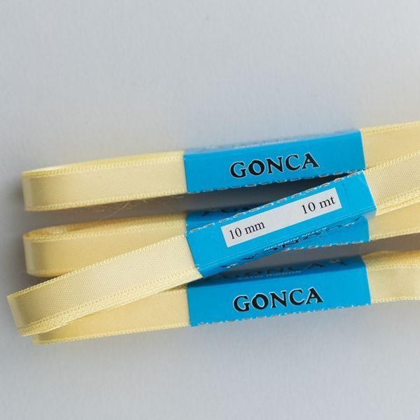 Атласна стрічка жовта 10мм Gonca-82-10 фото