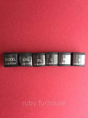 Розмірники для одягу чорні XXXXL,XXXL,XXL,XL,L,M,S, в упаковці 200шт. 994879065 фото