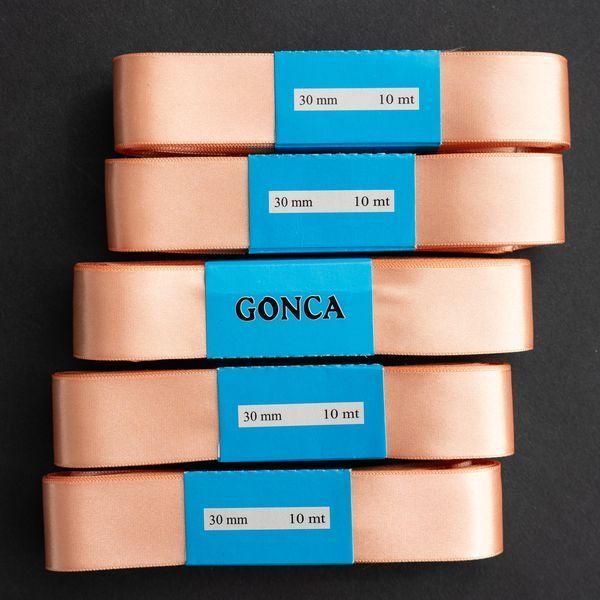Атласна стрічка персикова 30мм GONCA-27-30 фото