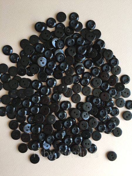 Гудзики сорочкові чорні з матовою серединою 15мм ГС-14-24L фото