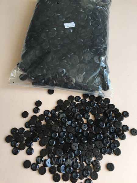 Гудзики сорочкові чорні з матовою серединою 15мм ГС-14-24L фото