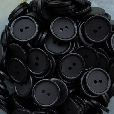 Гудзики чорні матові з глянцевим контуром 25мм КГ-10Ч-40L-2 фото