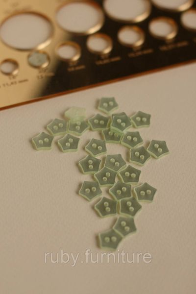 Гудзики "зірочки" напівпрозорі салатові 11.5мм ГС-17СЛ фото