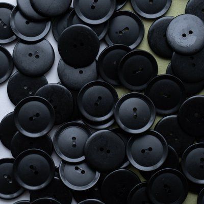 Гудзики чорні з матовою серединою та глянцевим контуром 25мм ПГ-78.6-40L фото