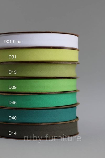 Коса бейка бавовняна хакі D14 20мм Biyelli Cotton Series 20mm фото