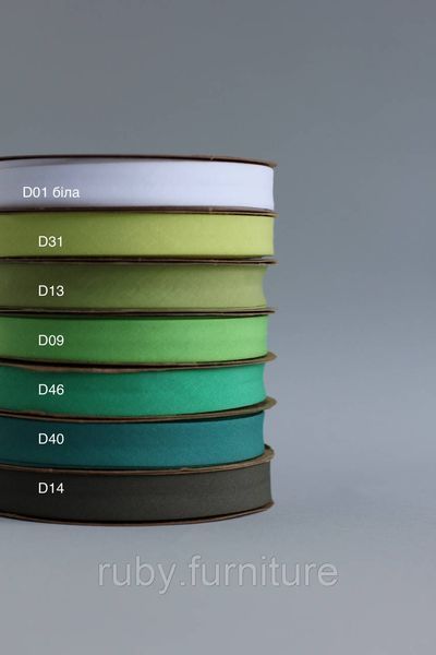Коса бейка бавовняна хакі D14 20мм Biyelli Cotton Series 20mm фото