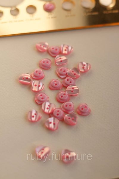 Гудзики сердечки рожеві 11.5мм ГС-18 фото