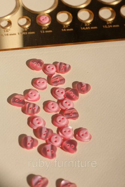 Гудзики сердечки рожеві 11.5мм ГС-18 фото