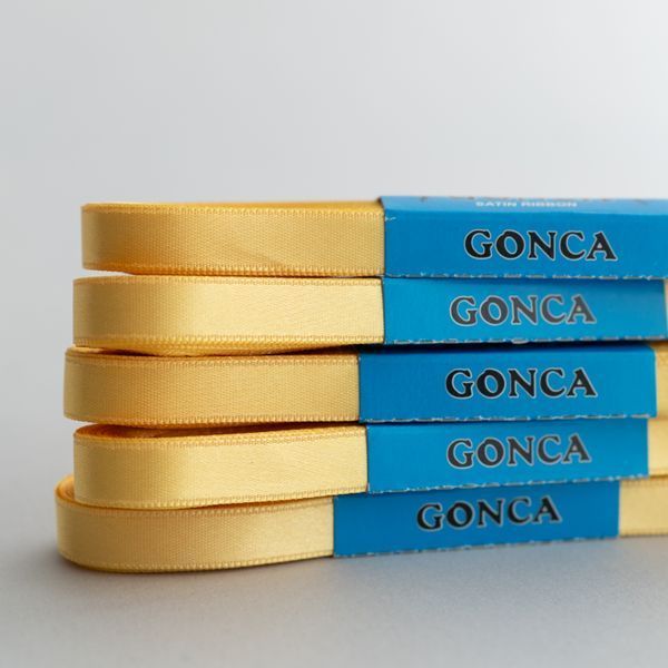 Атласна стрічка жовта 10мм Gonca-85-10 фото