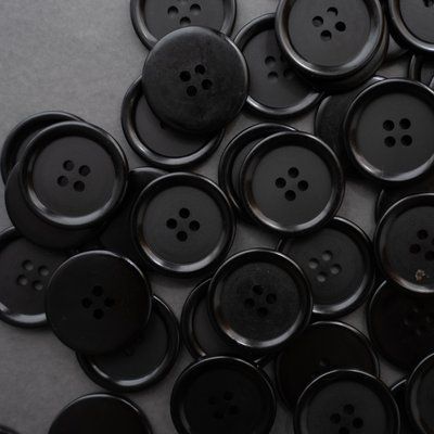 Гудзики чорні матові з глянцевим контуром 28мм КГ-10Ч-44L-4 фото